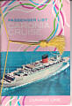 1966 Great World Cruise Passenger List Cover