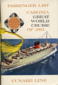 1961 Great World Cruise Passenger List cover